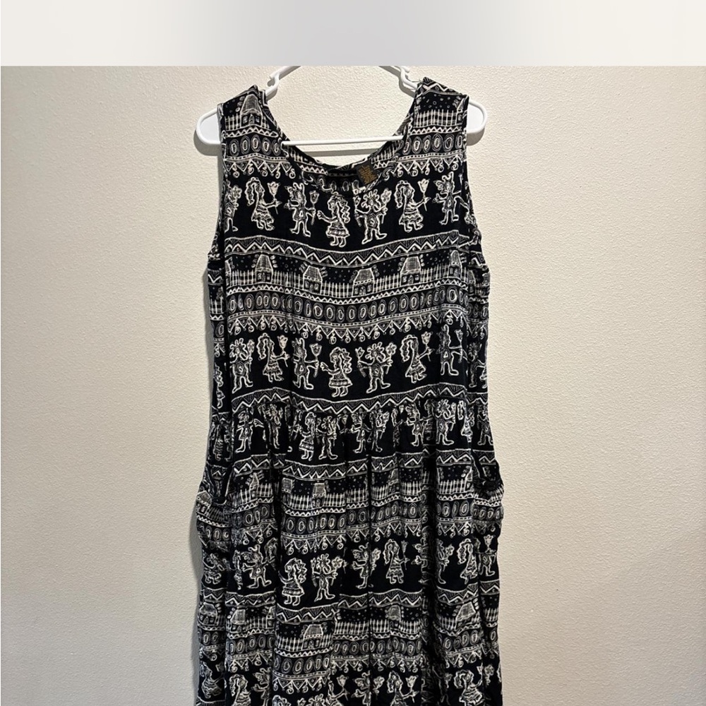 Bila Black and White Patterned Maxi Dress